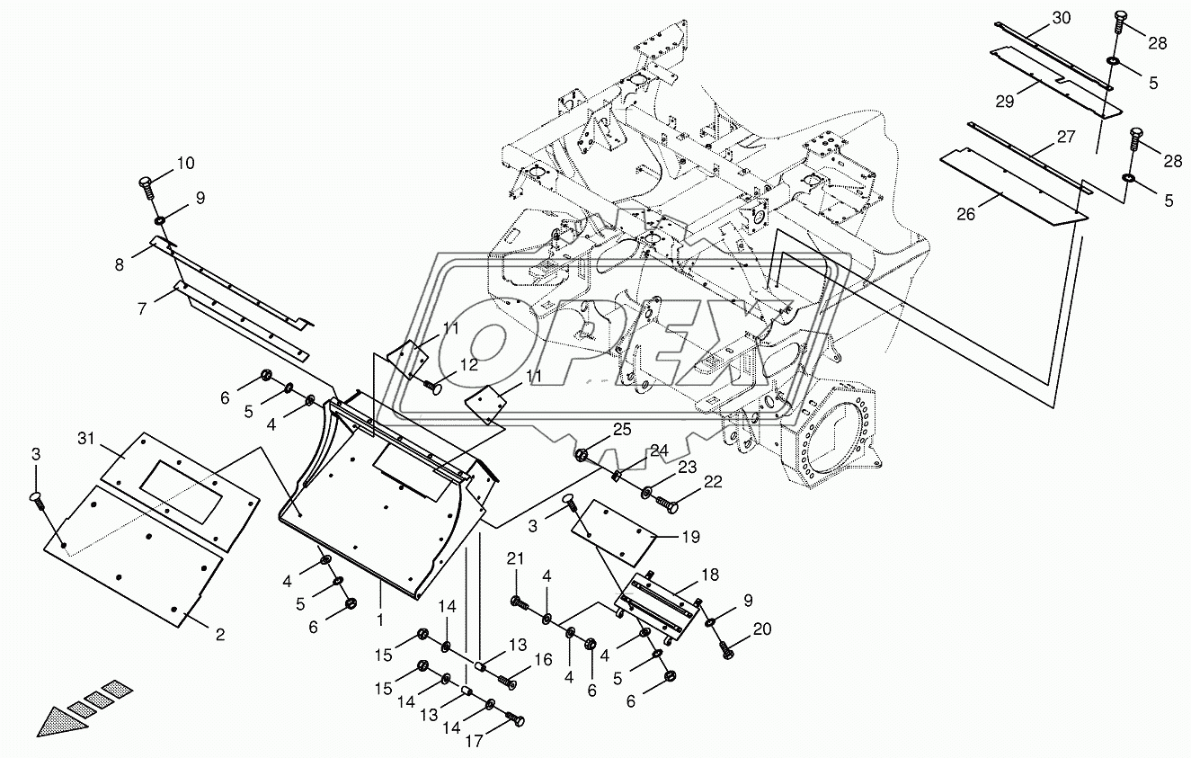 Transfer channel - spring-mounted