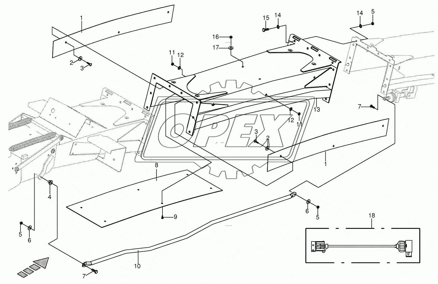 Discharge chute extension 12-row