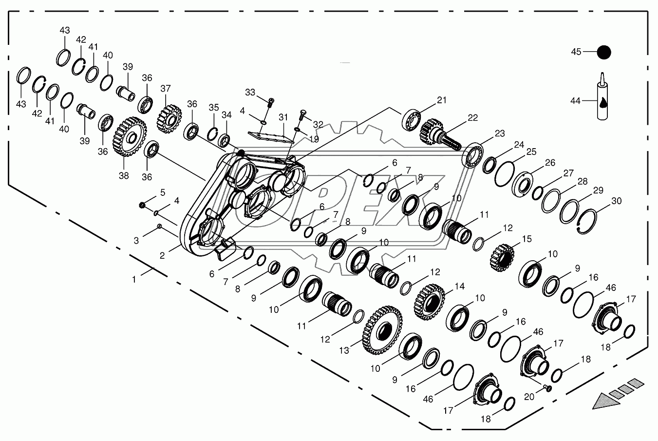 Top roller gearbox 2