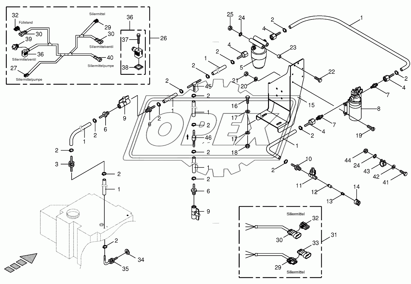 Silage agent system/Wiring harness