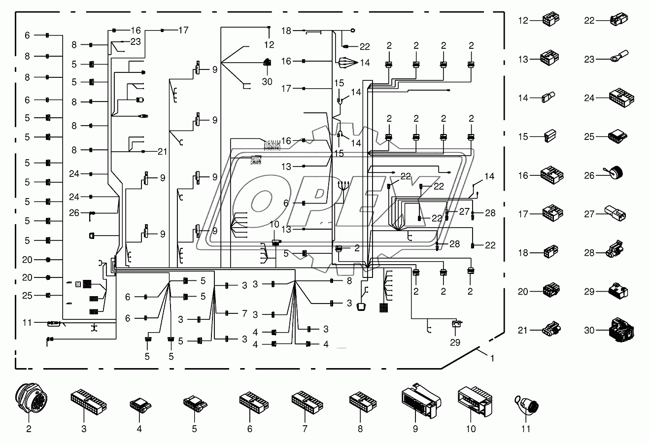 Wiring harness-panel