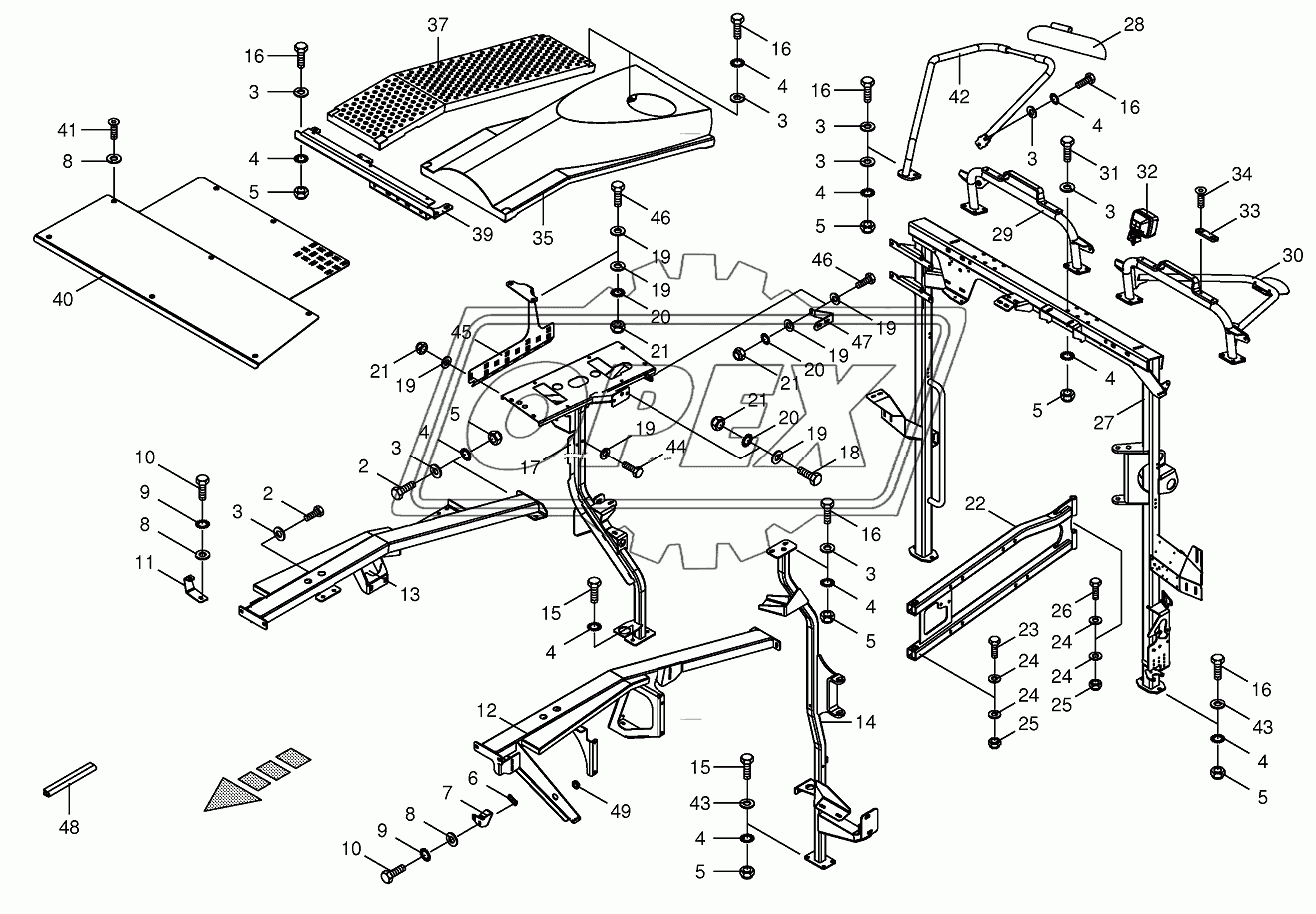 Panelling frame/Cladding-back top