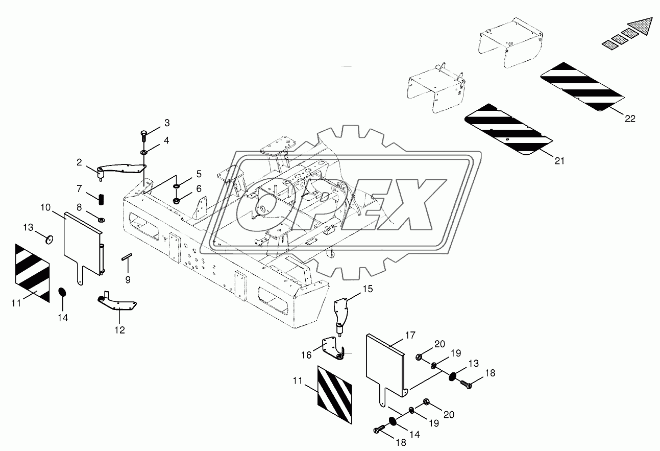 Fold-away warning panel