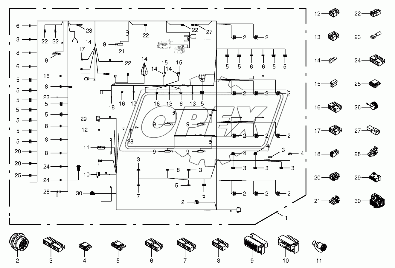 Wiring harness-panel