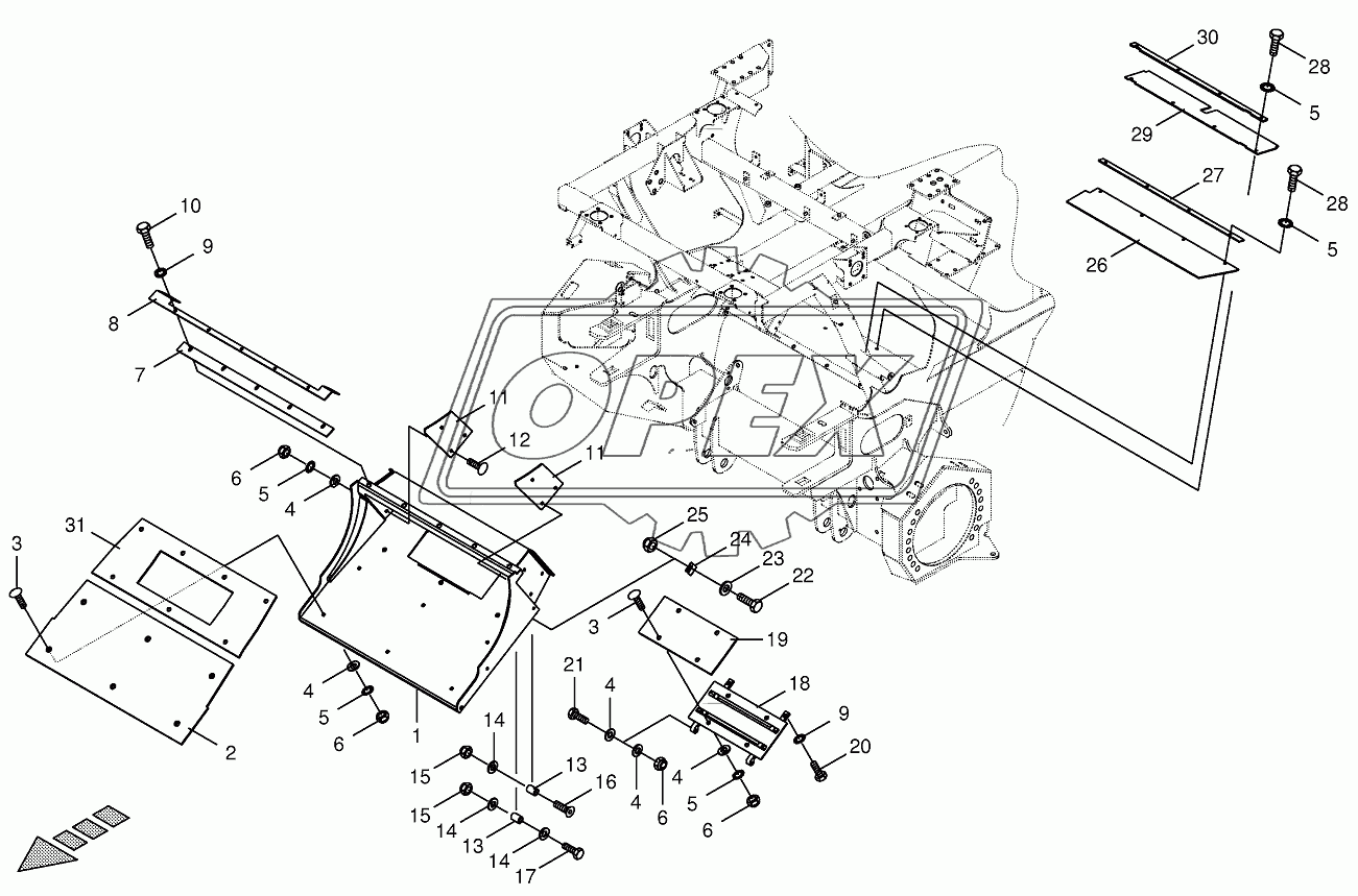 Transfer channel-spring-mounted