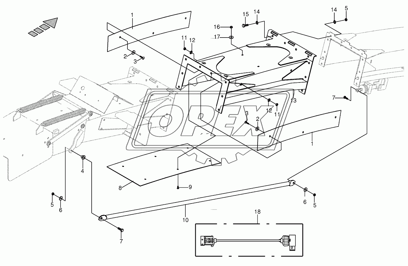 Discharge chute extension 10-row