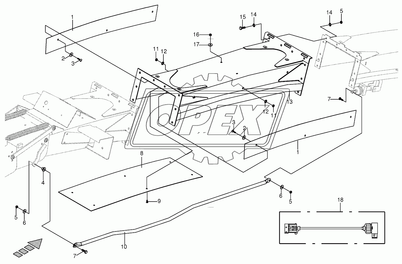 Discharge chute extension 12-row