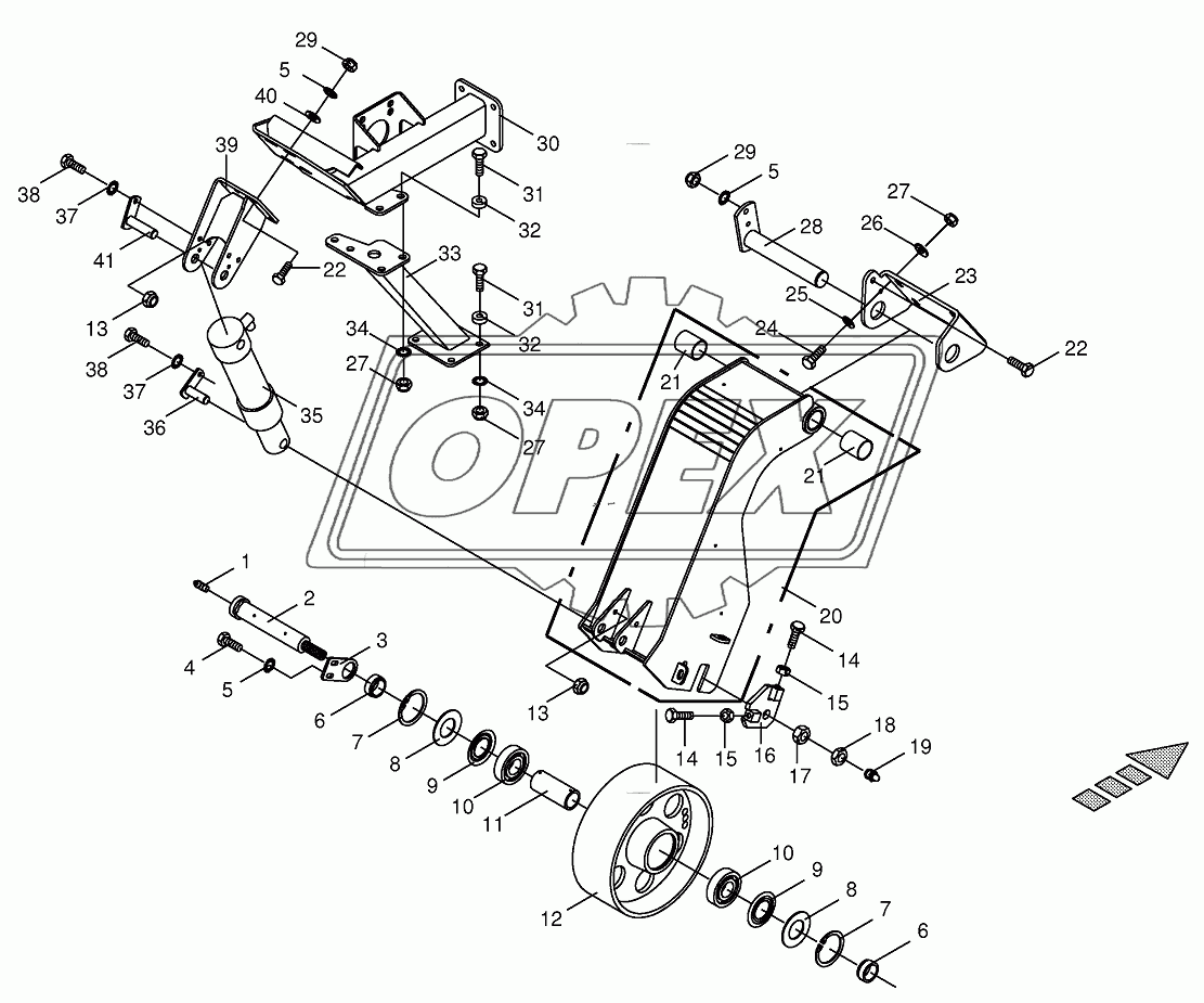 Tensioning device-main drive