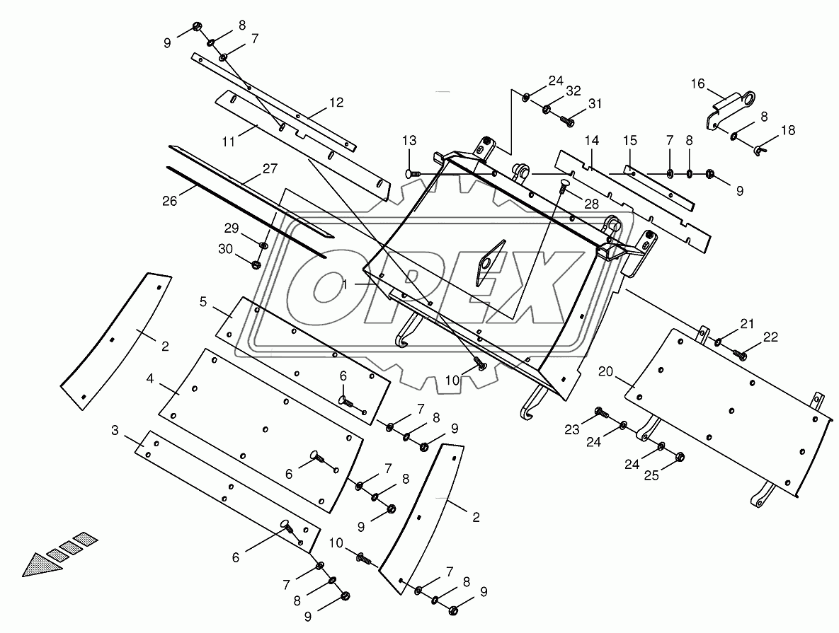 Grass channel-spring-mounted