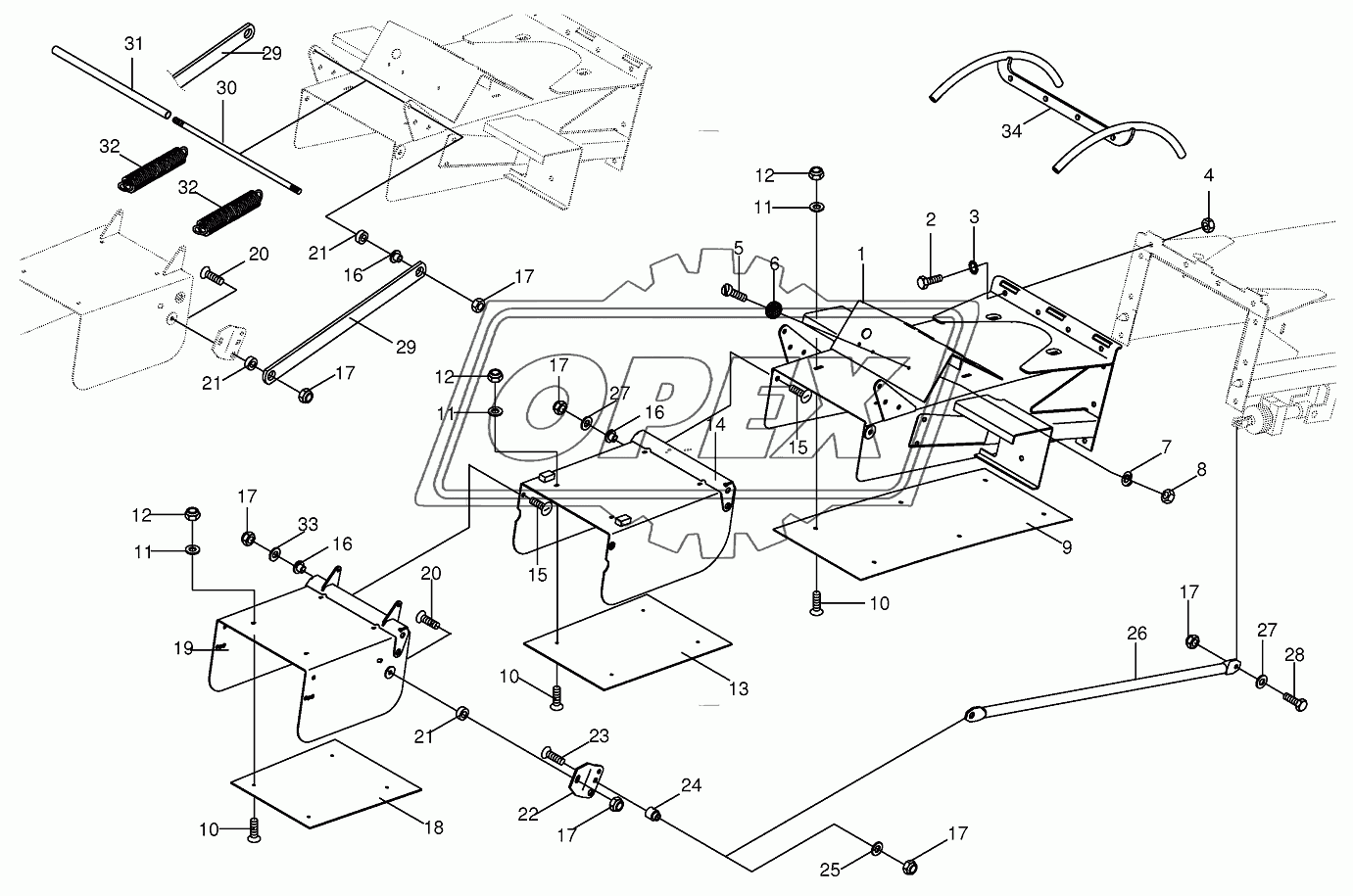 Discharge flap-end piece