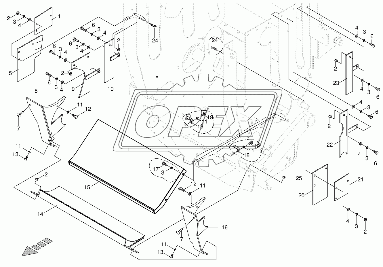 Grain collecting plate/slotted cover