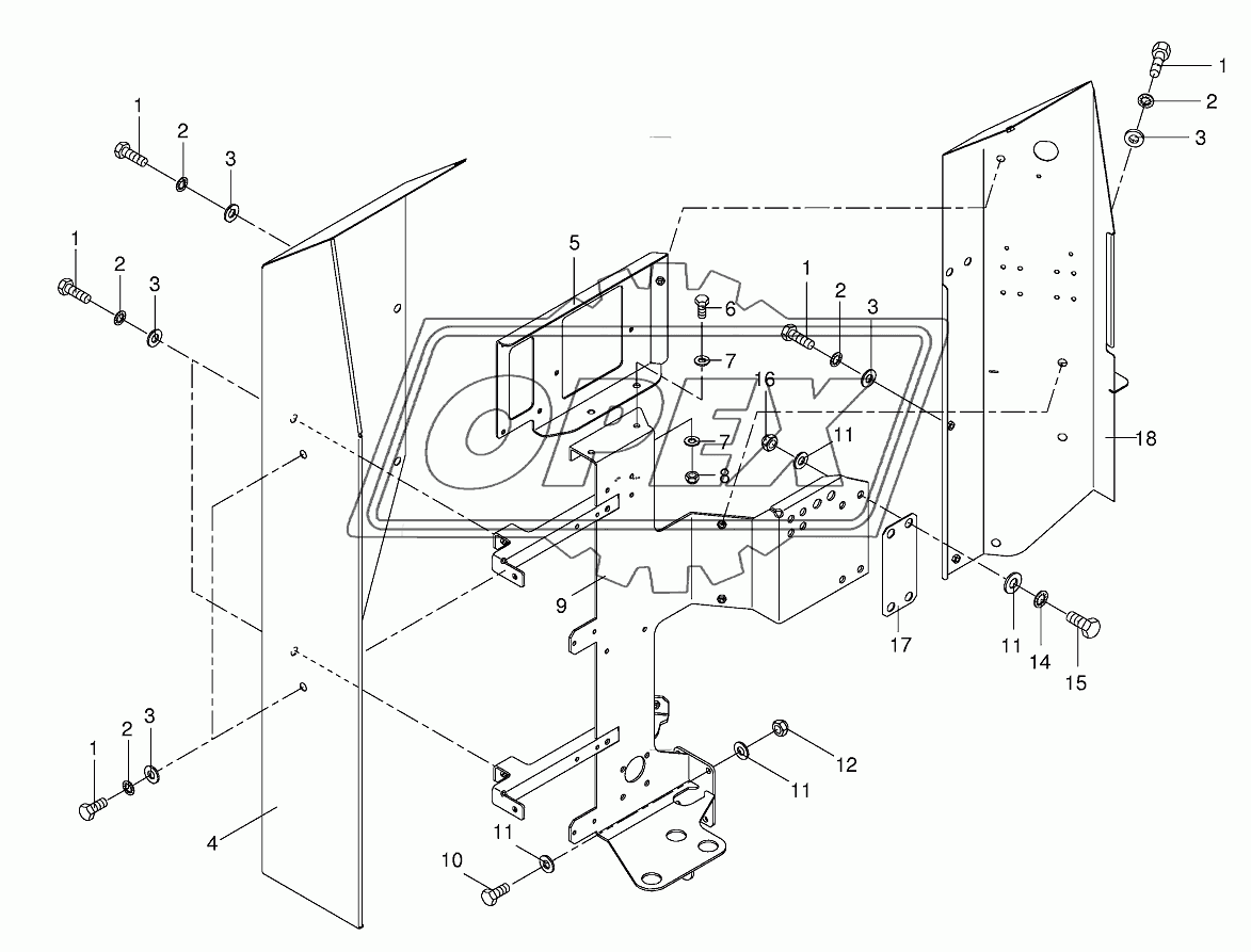 Batery mounting (hydraulics)