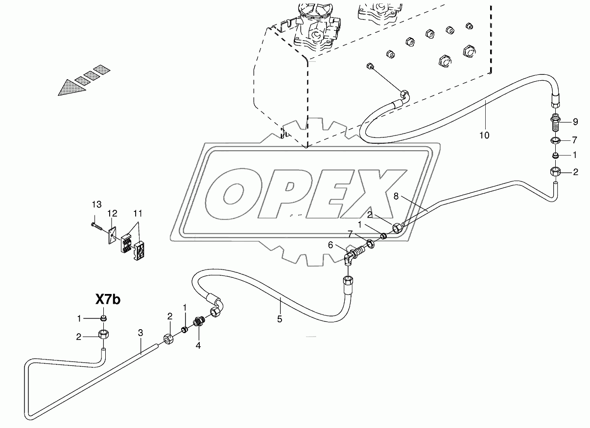 Brake line tank/valve block