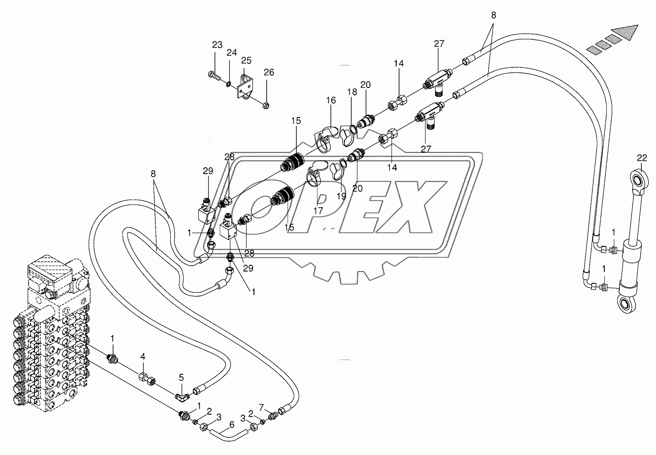 Lines transv.ground following