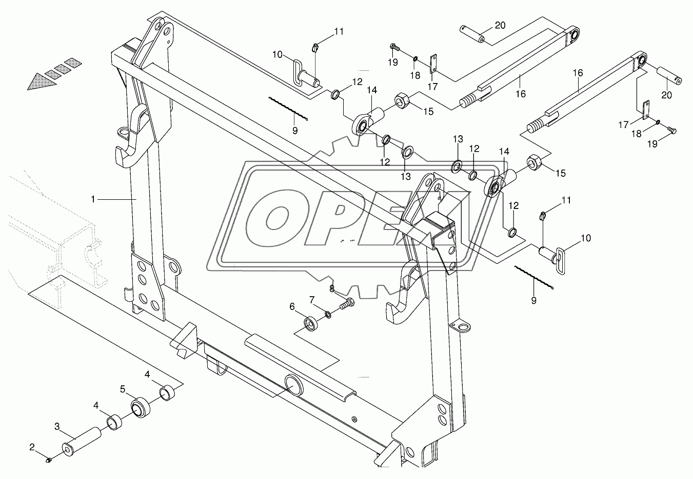 Pivoting frame/linkage