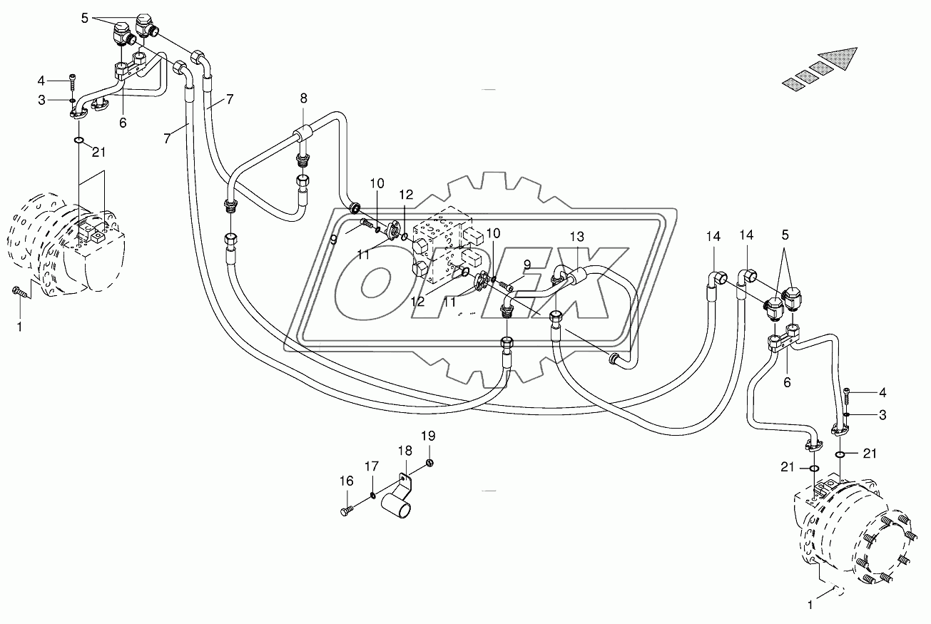 Traction drive wheel engine-rear