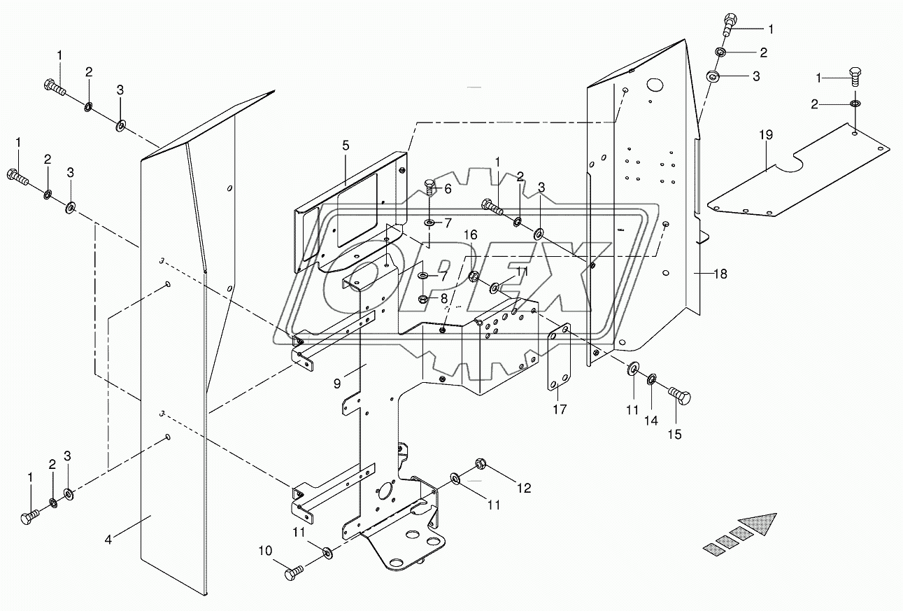 Batery mounting (hydraulics)