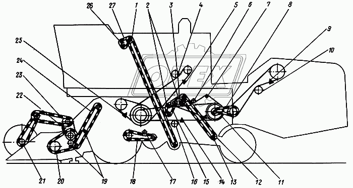 Схема передач левой стороны Енисей-1200-1