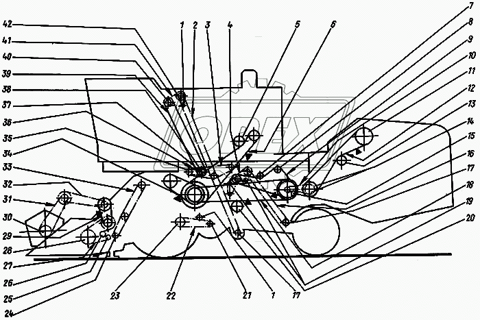 Схема передач левой стороны Енисей-1200-Н