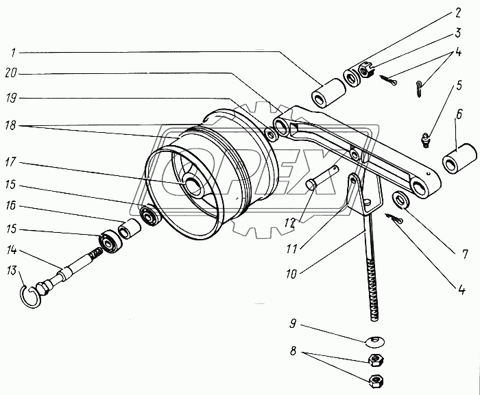 Шкив натяжной КД 3-19Б