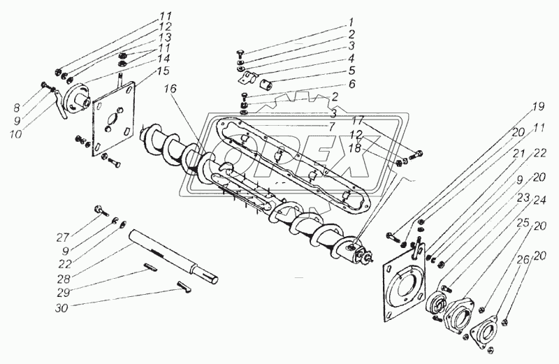 Шнек жатки (ЖКН5-2-36)