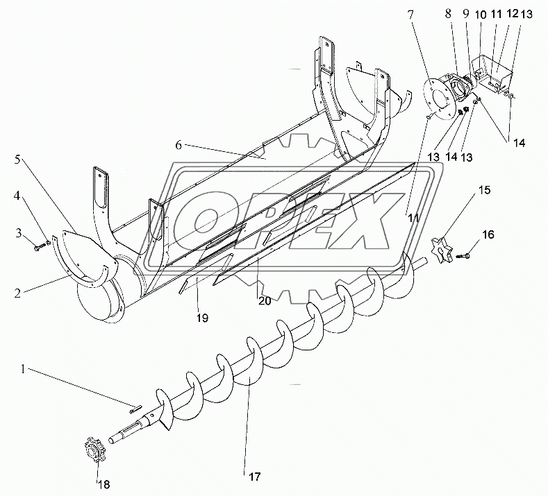 Шнек зерновой КДМ2-21К