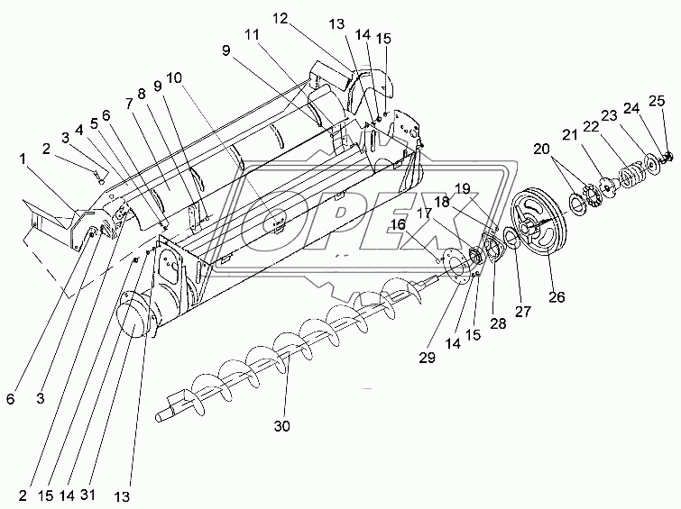 Шнек колосовой КДМ2-19И