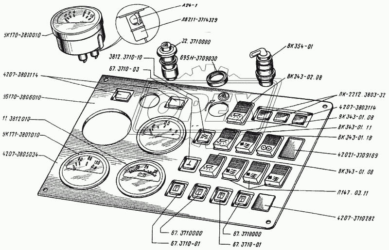 Панель щитка приборов правая