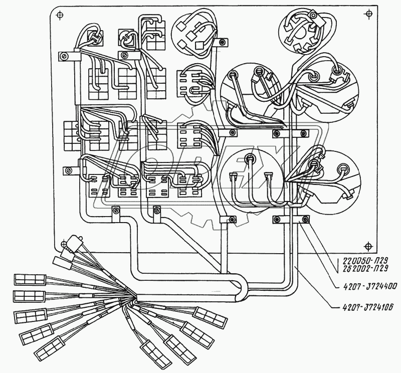 Панель щитка приборов правая. Монтажная схема