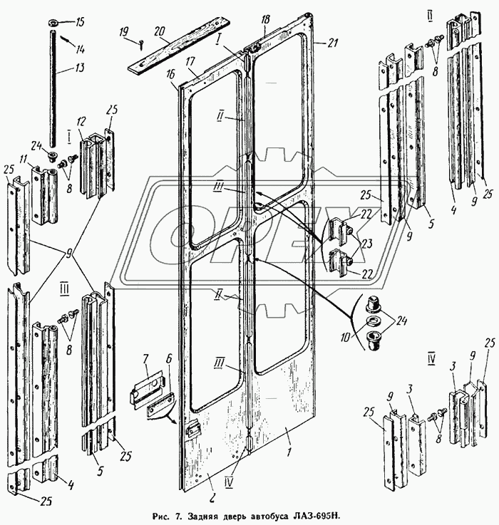 Задняя дверь автобуса ЛАЗ-695Н