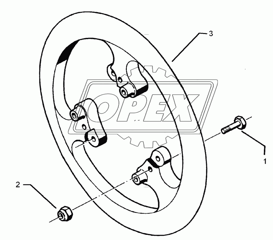 Packer wheel 900-30°-I/M16x75