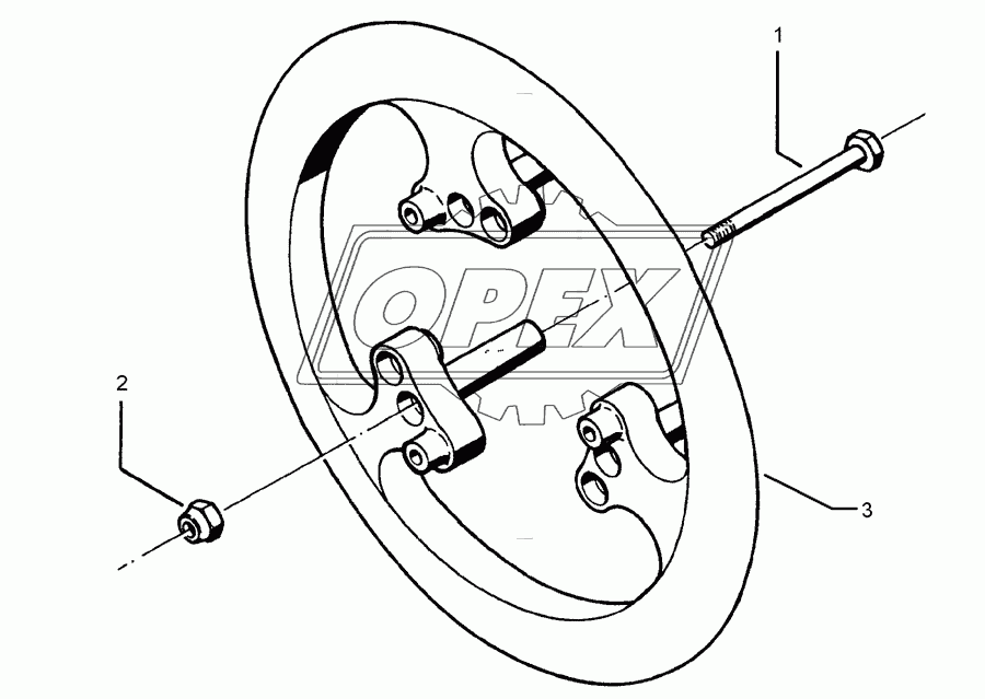 Packer wheel 900-45°-A/M16x260