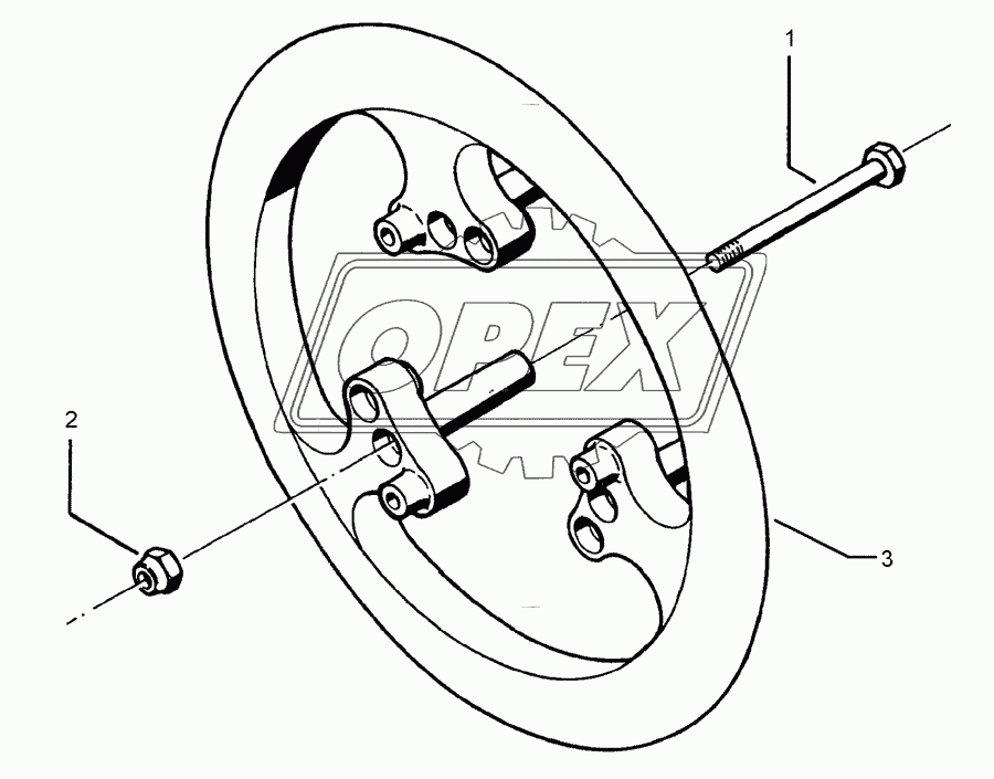 Packer wheel 900-45°-A1/M16x240