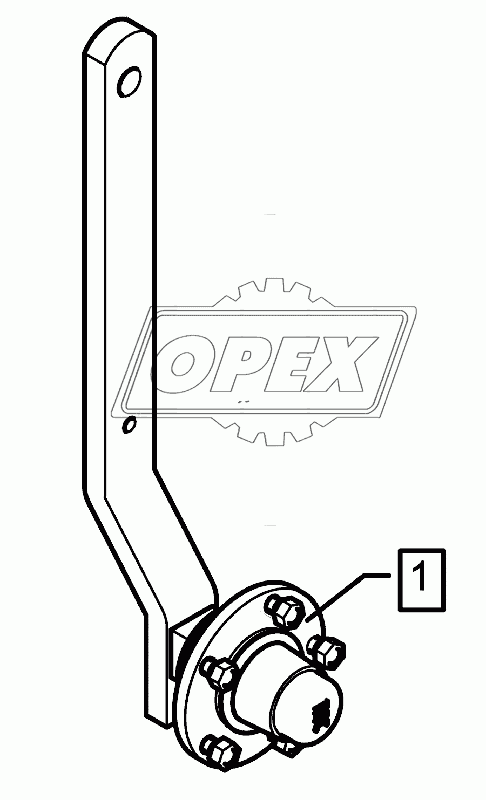 Wheel stalk with bearing 60x25x675 Pendelrad