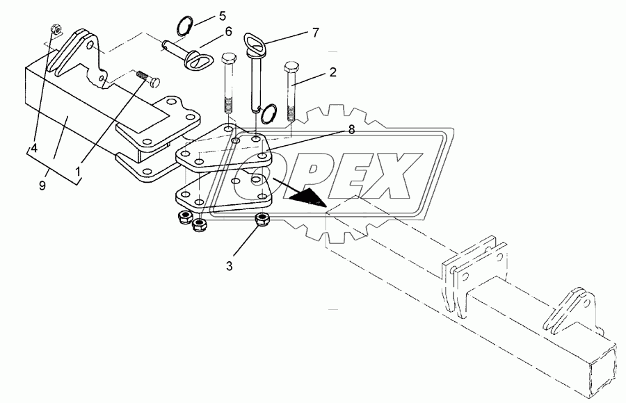 Bracket for outer disc RE 80x80 SM9