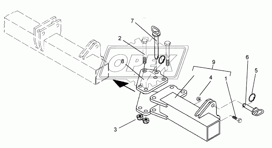 Bracket for outer disc LI 80x80 SM9