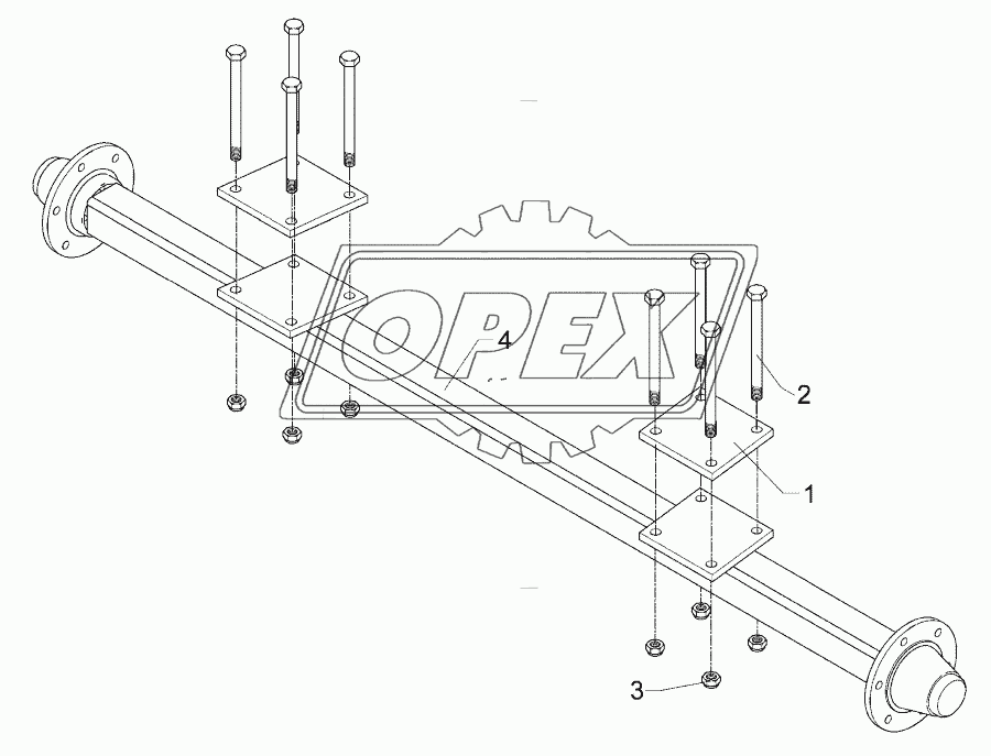 Running axle GS11008 120x120x2200 8/220/275