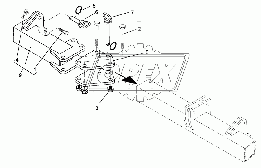 Bracket for outer disc RE 80x80 SM9