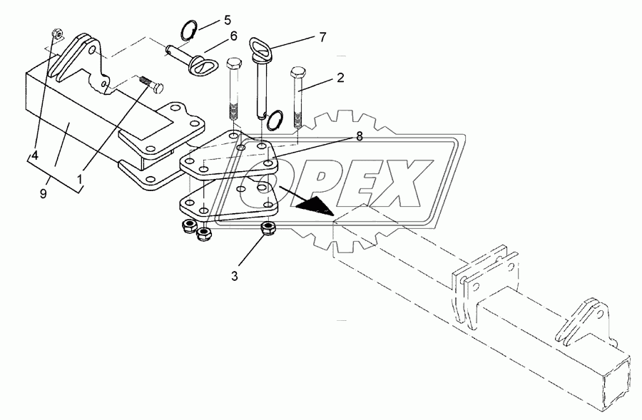 Bracket for outer disc RE 80x80 SM9