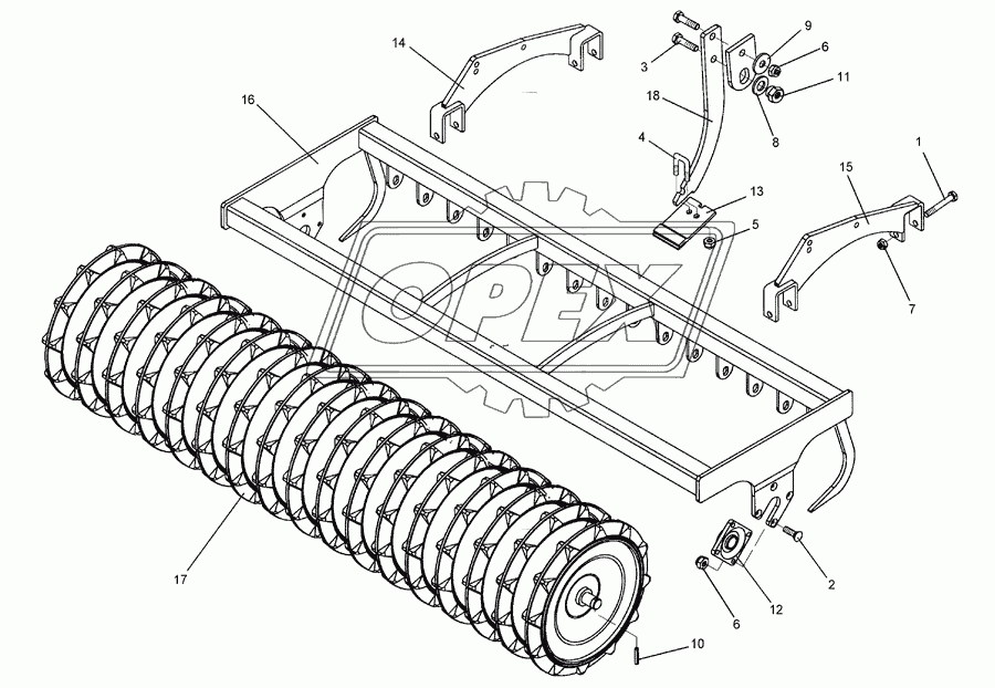 Trapeze packer roller TPW D500-250-17R150