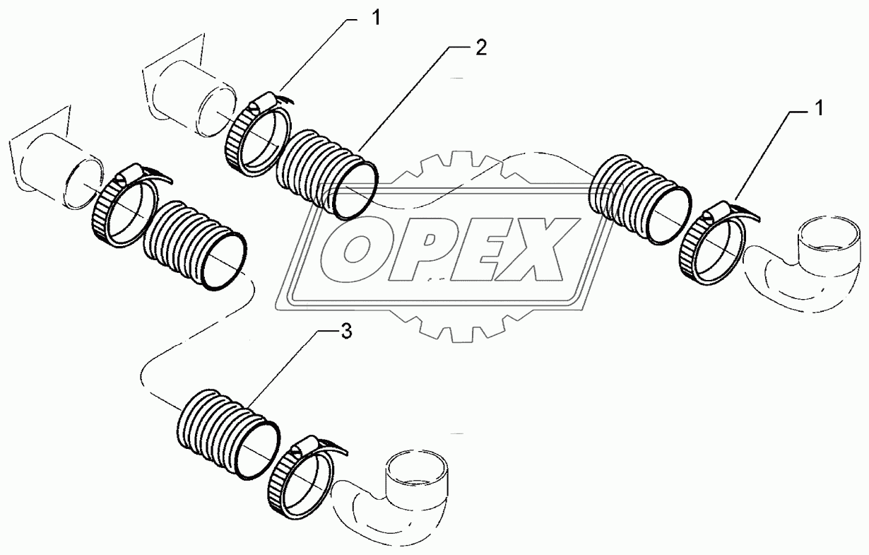 Supply hoses D65 2x1150 2x1580