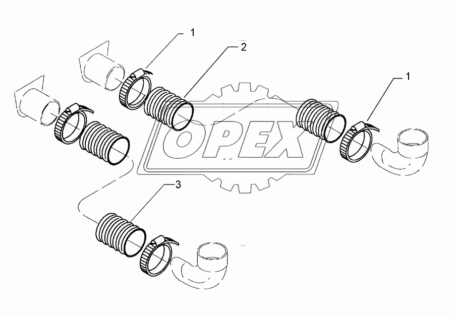 Supply hoses D65 2x1270 2x1850 450KA