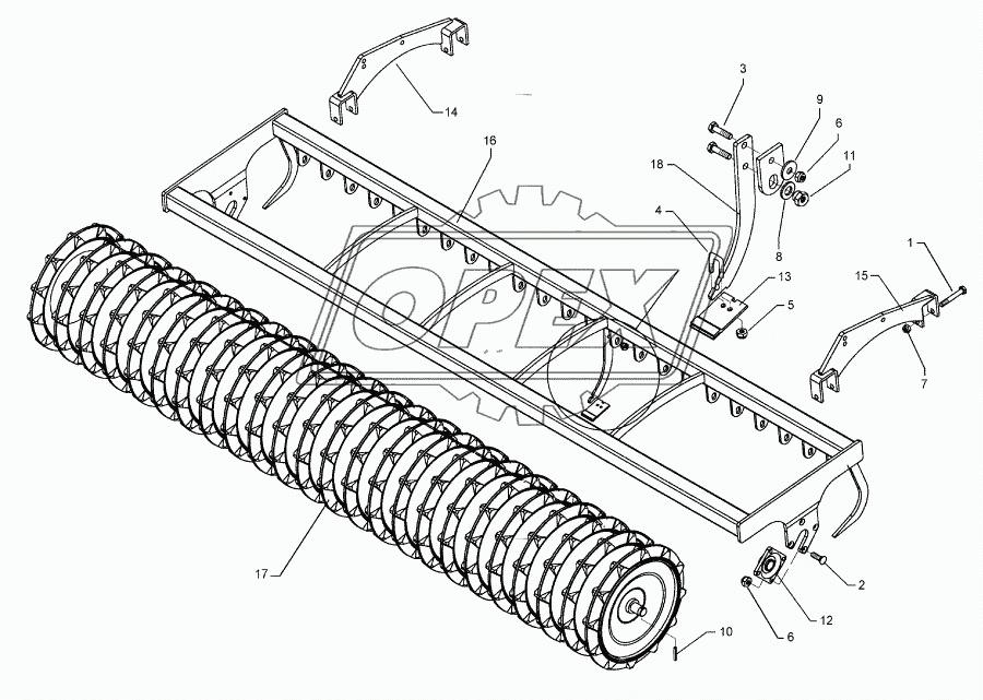 Trapeze packer roller TPW D500-300-24R-125