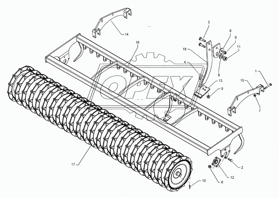 Trapeze packer roller TPW D500-300-24R-125