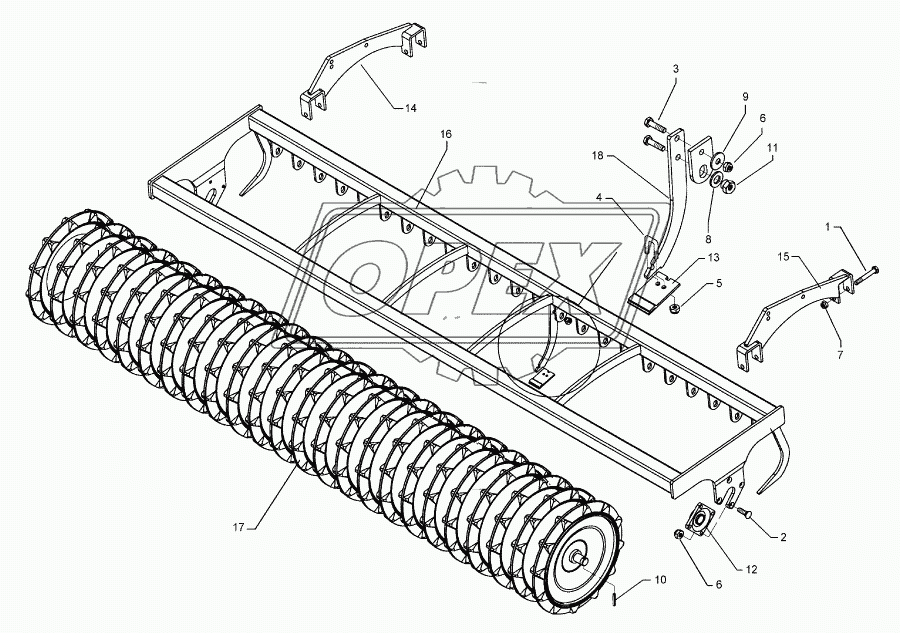 Trapeze packer roller TPW D500-300-17R175