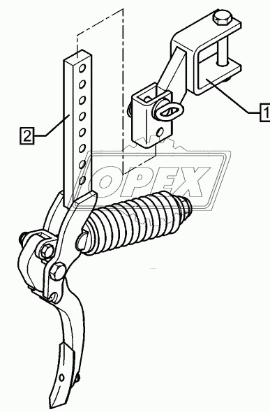 Track scraper with holder FSU-P50/6