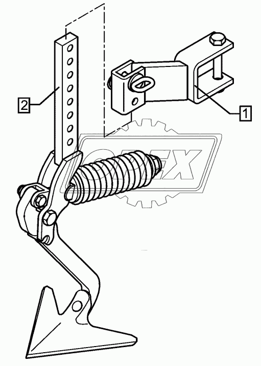 Track scraper with holder long FSU-G25 70x70