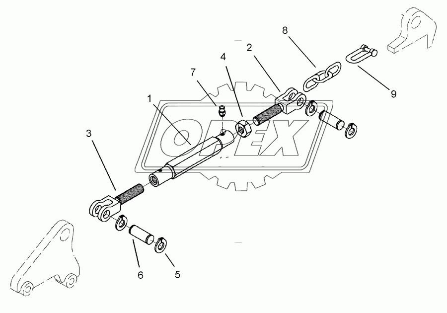 Turnbuckle with chain TG-250-M