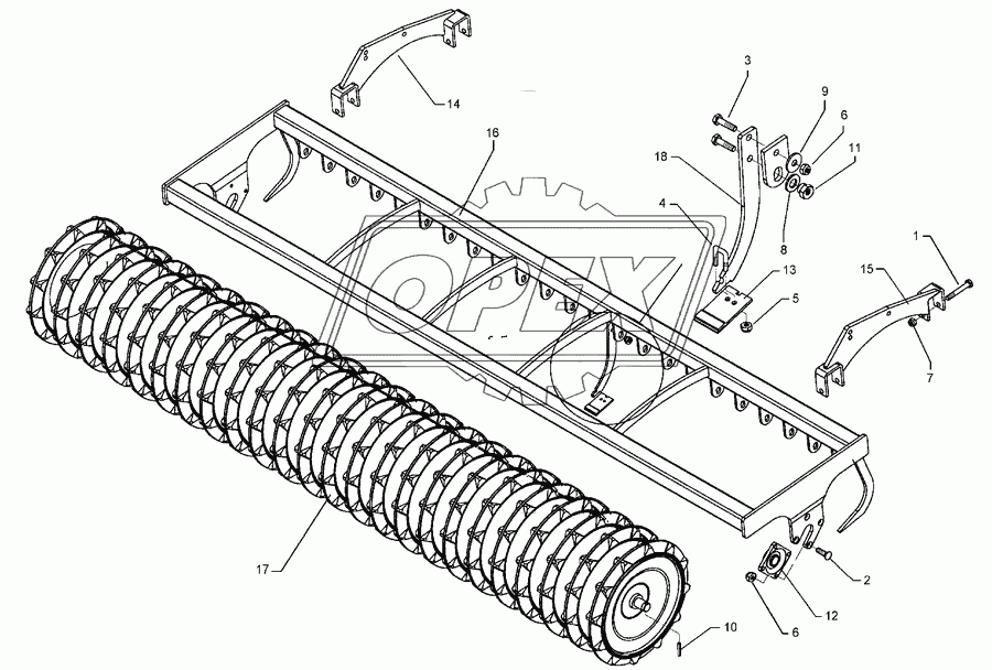 Trapeze packer roller TPW D500-300-17R175