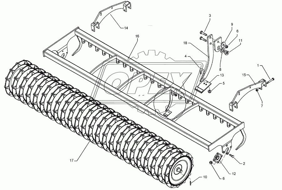 Trapeze packer roller TPW D500-400-23R175